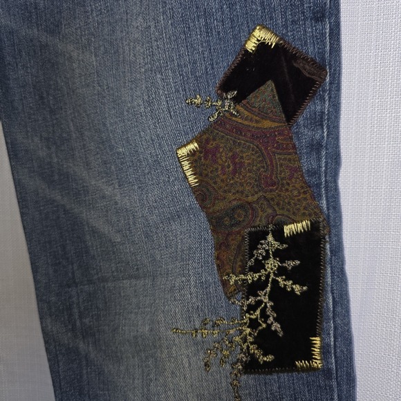 Lauren Jeans Co. Ralph Lauren Jeans Women's 6 Patchwork Boho Embroidered Velvet - Picture 11 of 16